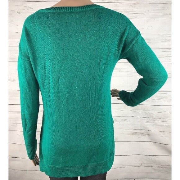 Copper Key Mustache Sweater Small Dark Teal Green 100% Cotton Funny Design - Picture 9 of 12